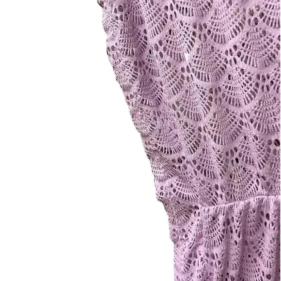 🌟 Wonder Nation Girls Purple Eyelet Swimsuit Cover Size 6-6X 🌟 - Picture 2 of 4